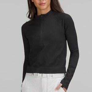 Lululemon | Rest Less Cropped Half Zip | Black | 10